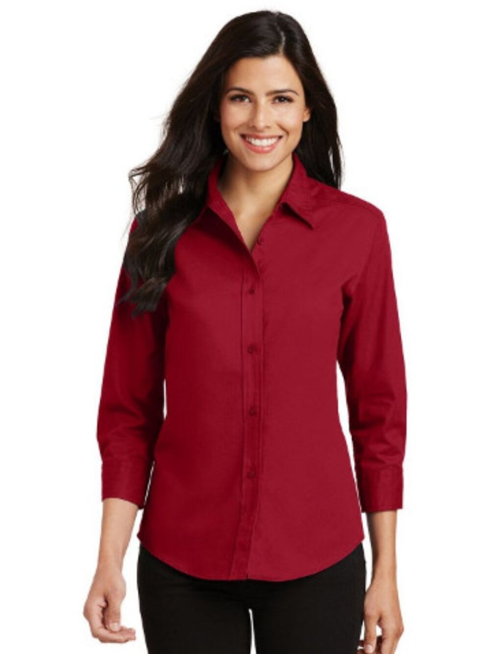 Port Authority Ladies 3/4Sleeve Easy Care Shirt. L612 - Red